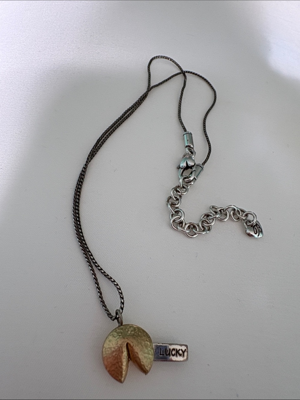 Brighton Two-Tone Lucky Fortune Cookie Pendant Necklace
